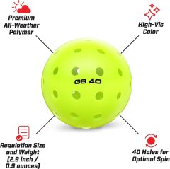GoSports GS 40 Outdoor USAPA Pickleball Onaylı Top 12 li