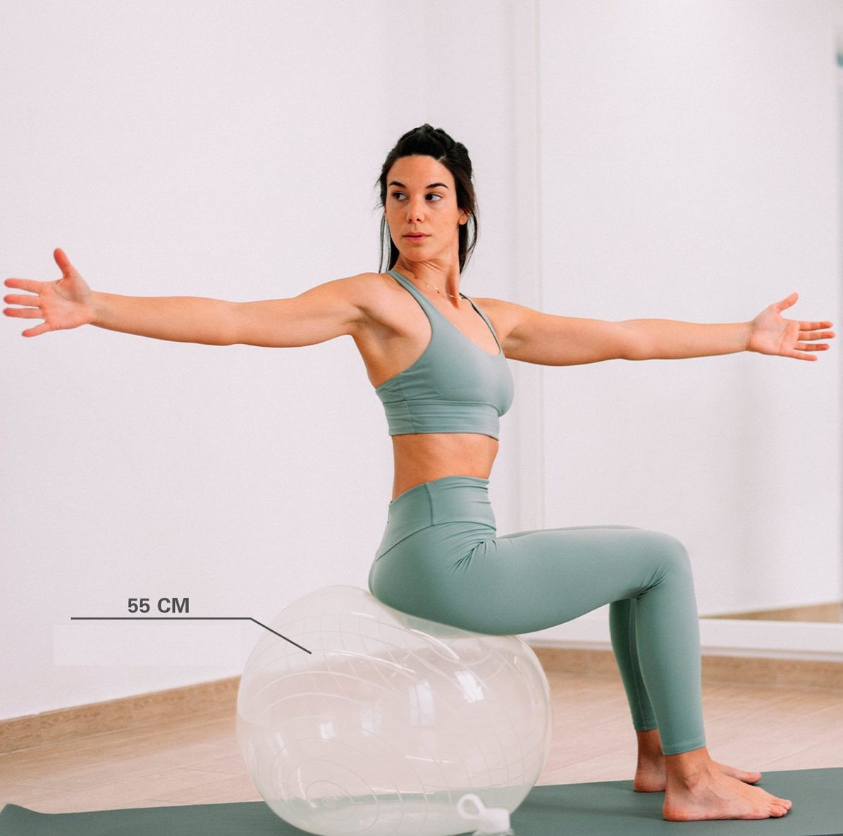 Pacific Şeffaf Pilates Topu 55cm + Pompa