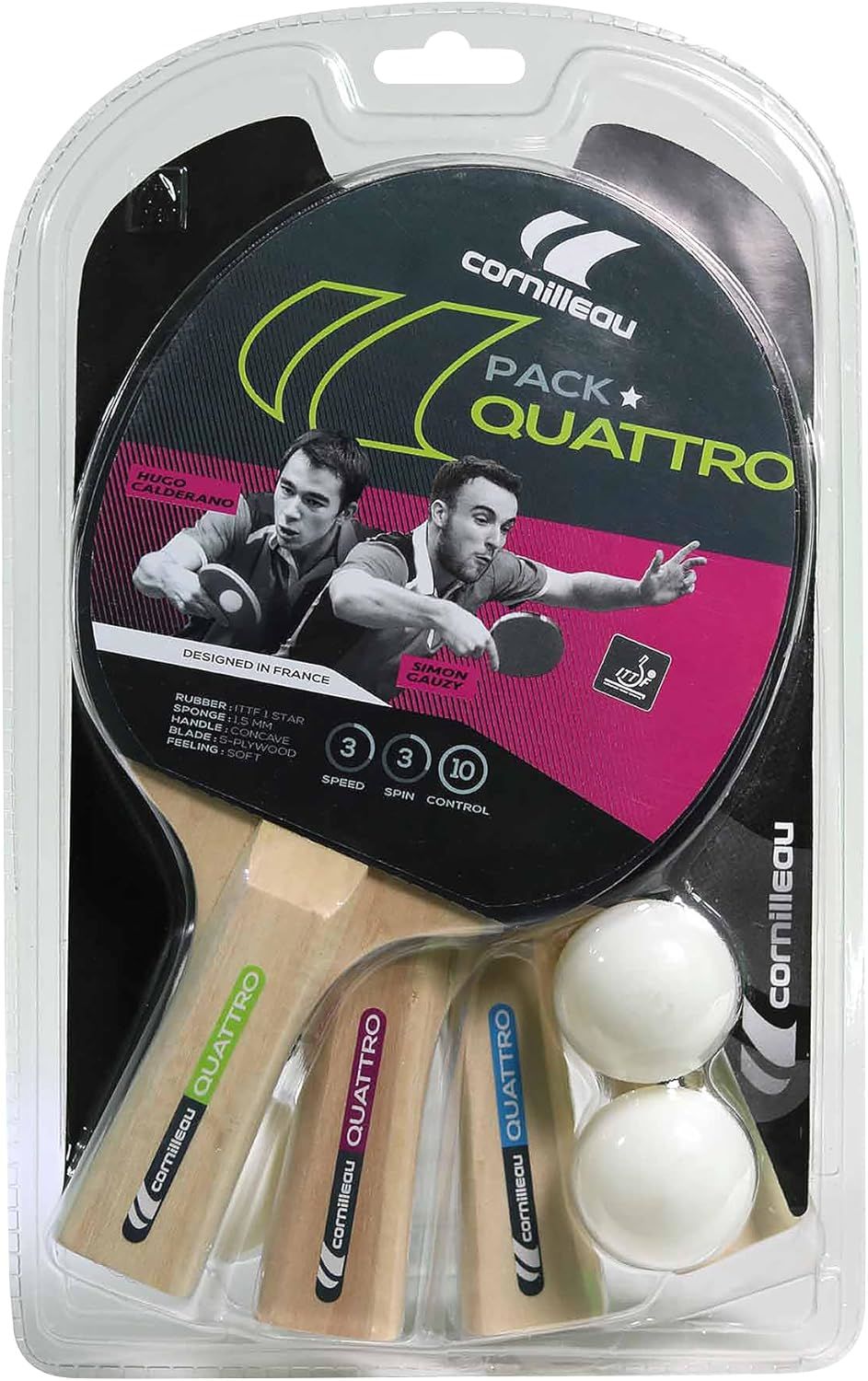 Cornilleau Sport Pack Quattro ITTF Onaylı Masa Tenisi 4 Raket + 4 Top Set