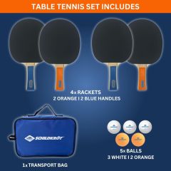 Donic Hobby Set Masa Tenisi Seti ( 4 Raket + 5 Top + Taşıma Çantası)